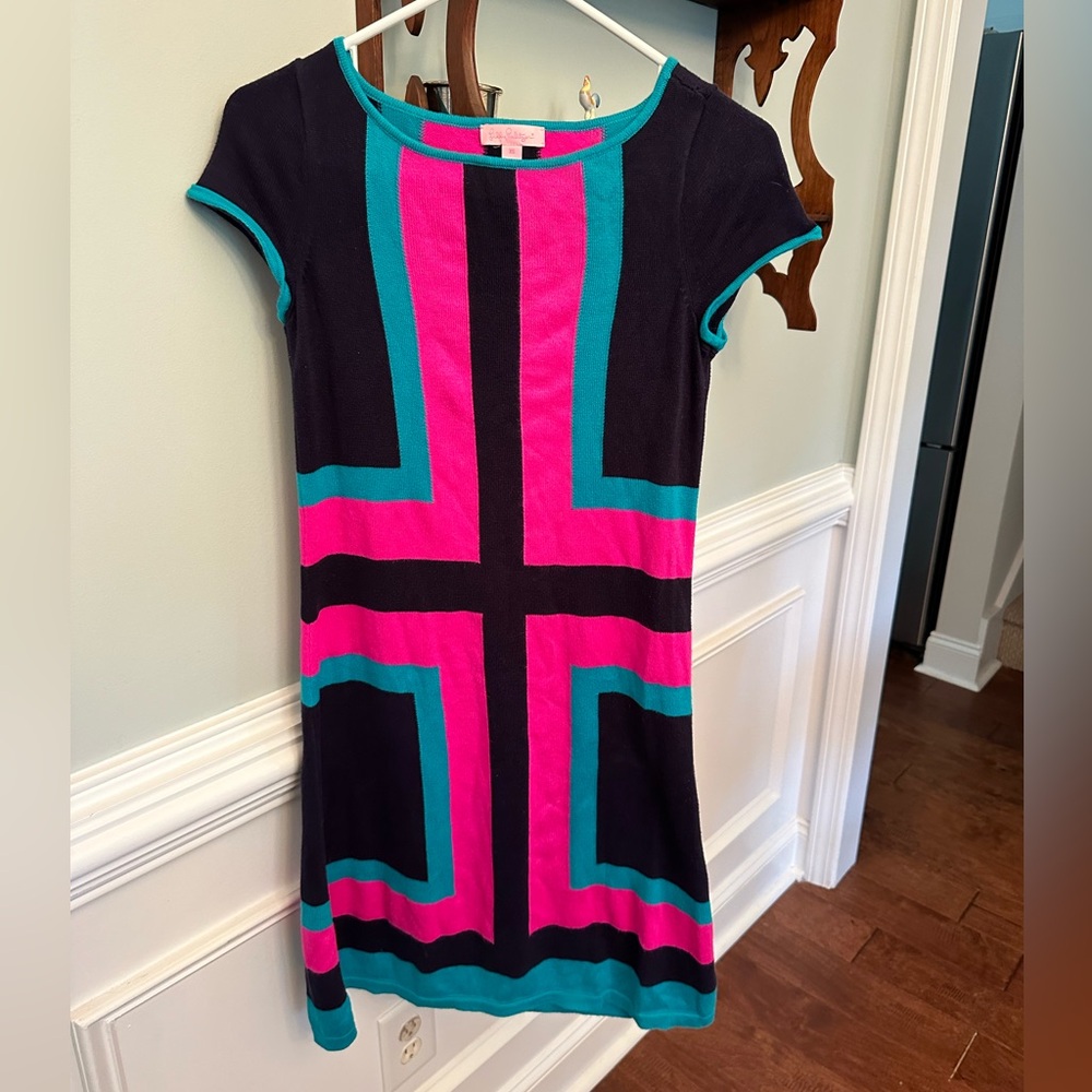 Lilly Pulitzer Isabella Knit Short Sleeve Color Block size XS